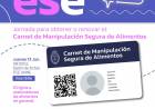 EMPRENDEDORES: JORNADA DE CAPACITACIÓN PARA OBTENER EL CARNET DE MANIPULACIÓN SEGURA DE ALIMENTOS