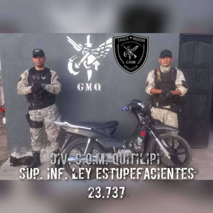 DEMORARON A UN MOTOCICLISTA CON DROGA