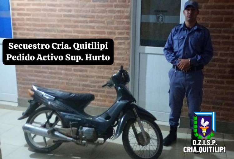 EN OPERATIVO PREVENTIVO DAN CON UNA MOTOCICLETA DENUNCIADA COMO SUSTRAÍDA