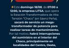 EL DOMINGO HABRÁ INTERRUPCIONES DEL SERVICIO ELÉCTRICO POR TRABAJOS DE LA EMPRESA LITSA