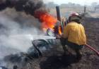 EL PERSONAL DE BOMBEROS IMPIDIÓ LA PROPAGACIÓN DEL FUEGO HACIA UNA PLANTA DE GAS