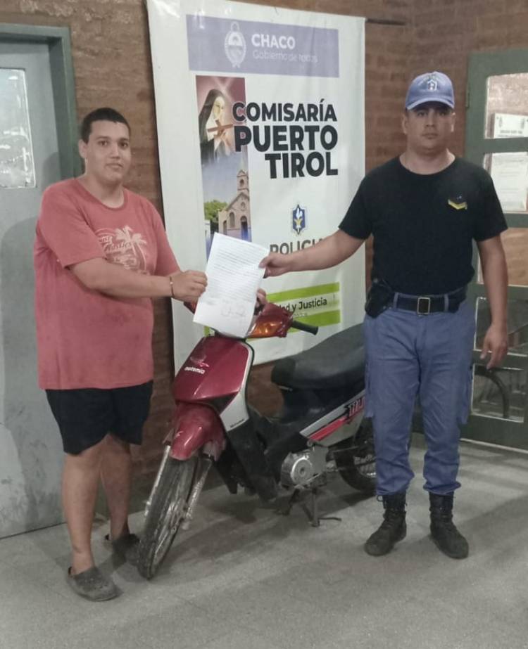 RAPIDA INTERVENCIÓN PARA DAR CON UNA MOTO SUSTRAIDA 